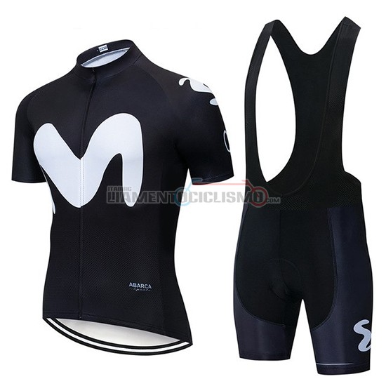 Abbigliamento Ciclismo Movistar Manica Corta 2019 Nero